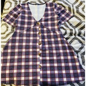 PLAID BOOHOO DRESS!